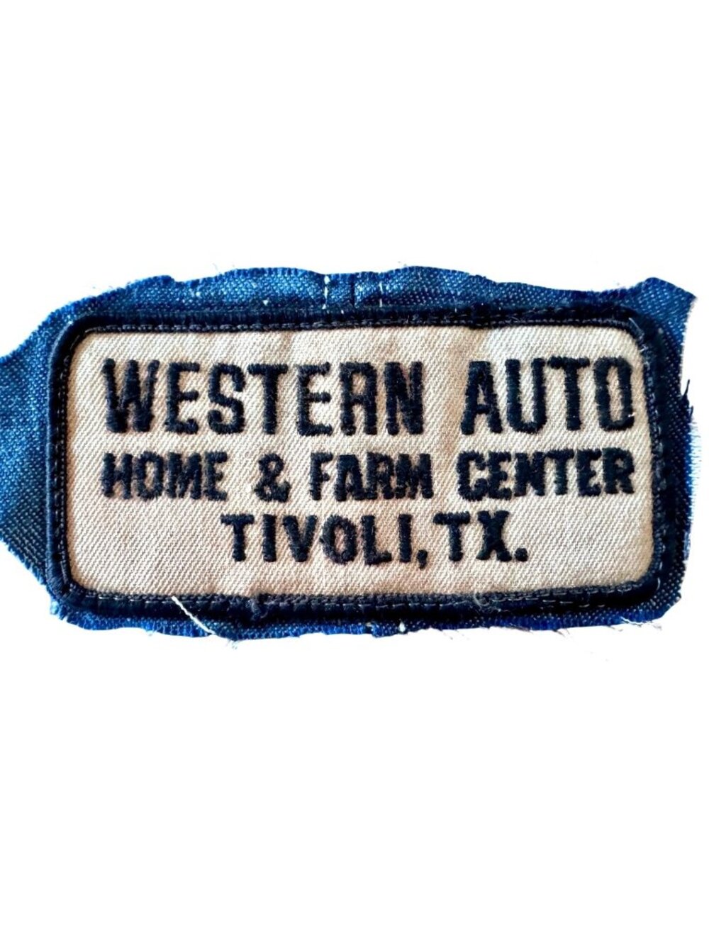Vintage Western Auto Patch Tivoli TX Home and Farm Center Denim Backing Cosplay